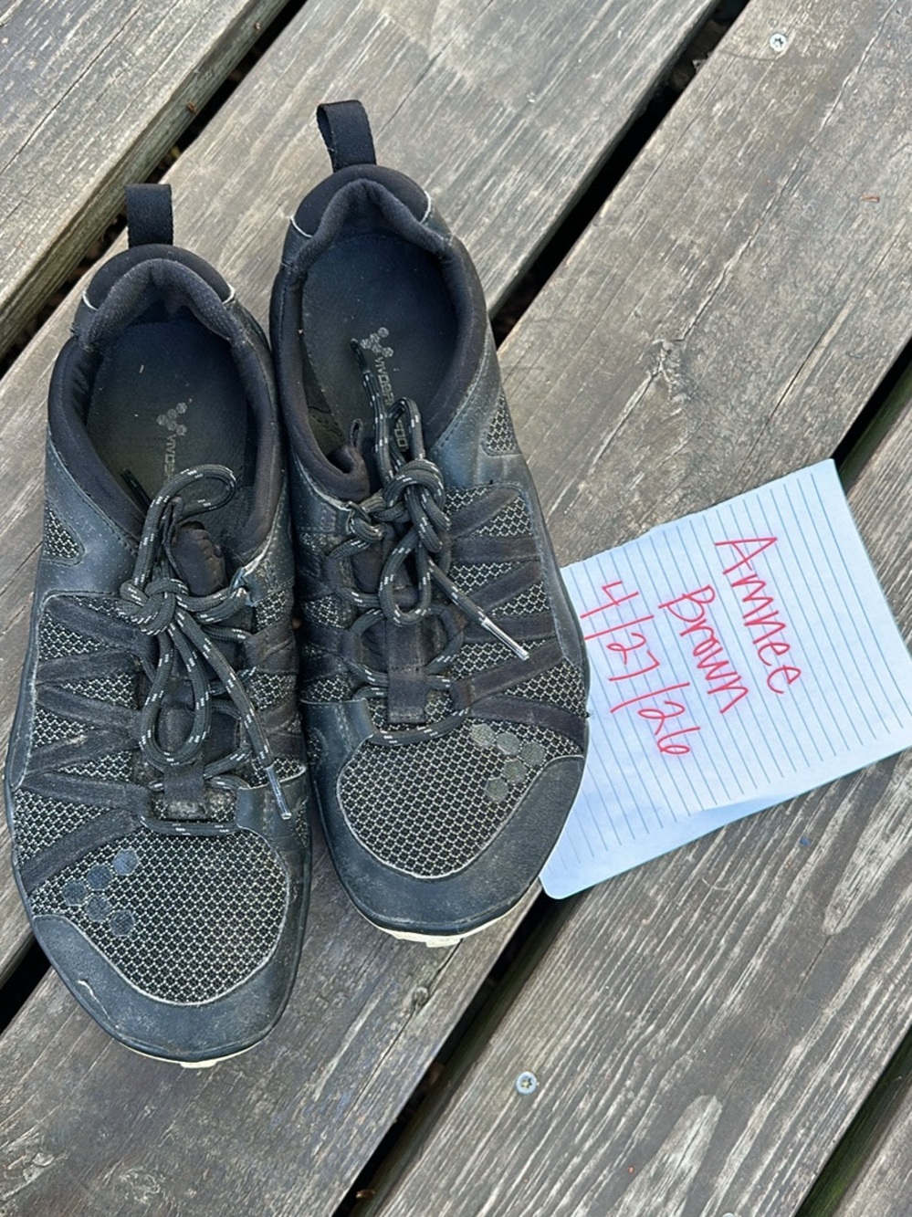 Black Vivobarefoot Primus Trail shoes
